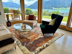 Custom Luxury Hand knotted Rug inspired by Canadian mountains Three Sisters