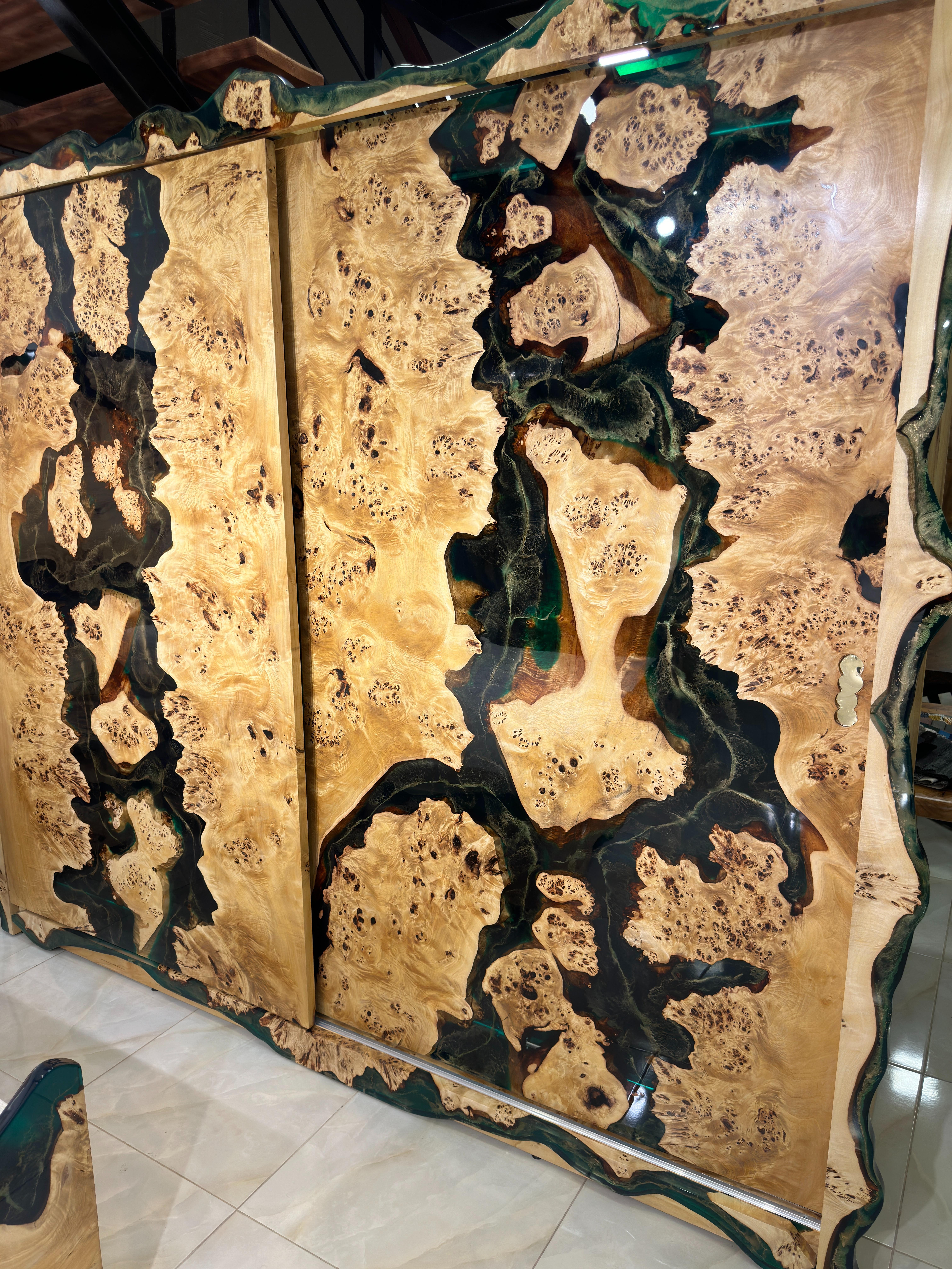 Custom Luxury Natural Wood Epoxy Bedroom Set For Sale 1