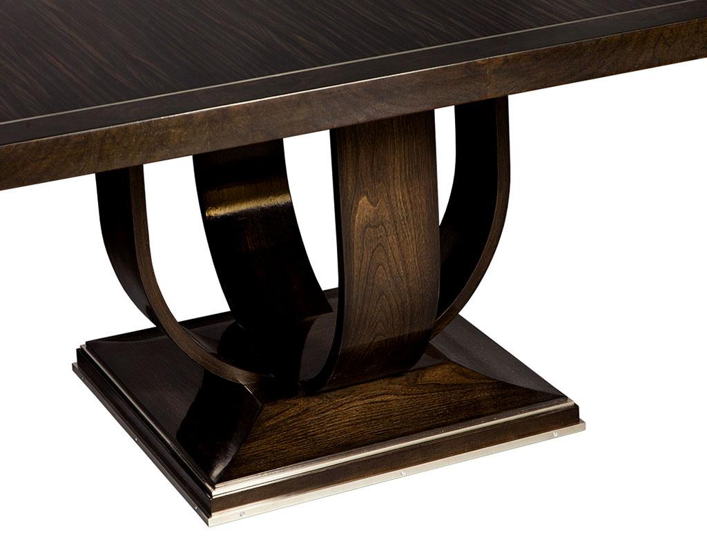 Canadian Custom Macassar and Walnut Dining Table For Sale