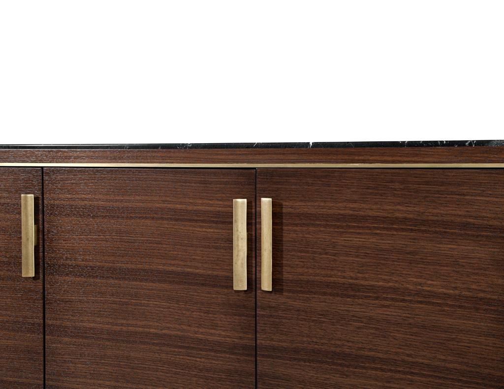 Custom Macassar Marble Top Credenza Buffet Cassara by Carrocel For Sale 5