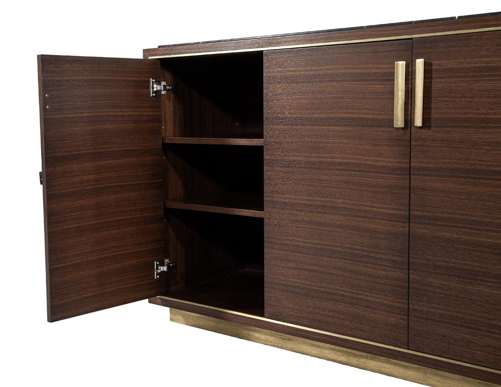 Custom Macassar Marble Top Credenza Buffet Cassara by Carrocel For Sale 7