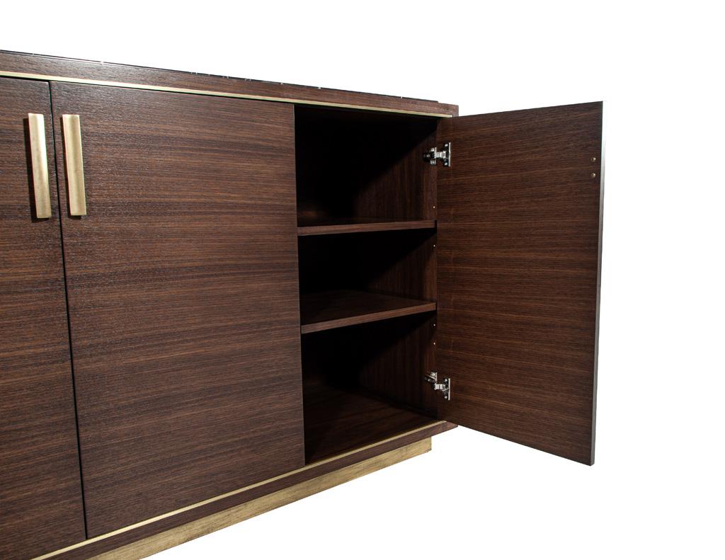 Custom Macassar Marble Top Credenza Buffet Cassara by Carrocel For Sale 8