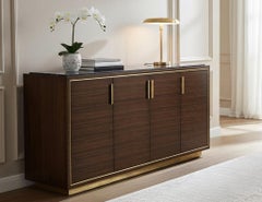 Custom Macassar Marble Top Credenza Buffet Cassara by Carrocel