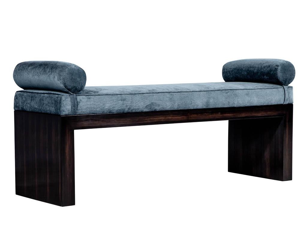 Custom Macassar Modern Art Deco Inspired Accent Bench by Carrocel In New Condition In North York, ON