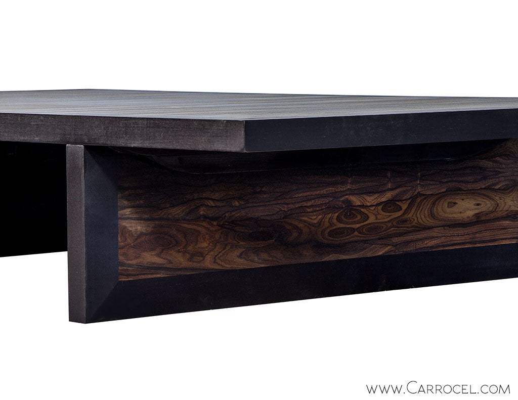 Custom Macassar Oversized Coffee Table In New Condition For Sale In North York, ON