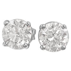 Custom Made 1.00 Carat VS Diamond Studs Unisex 14 Karat White Gold