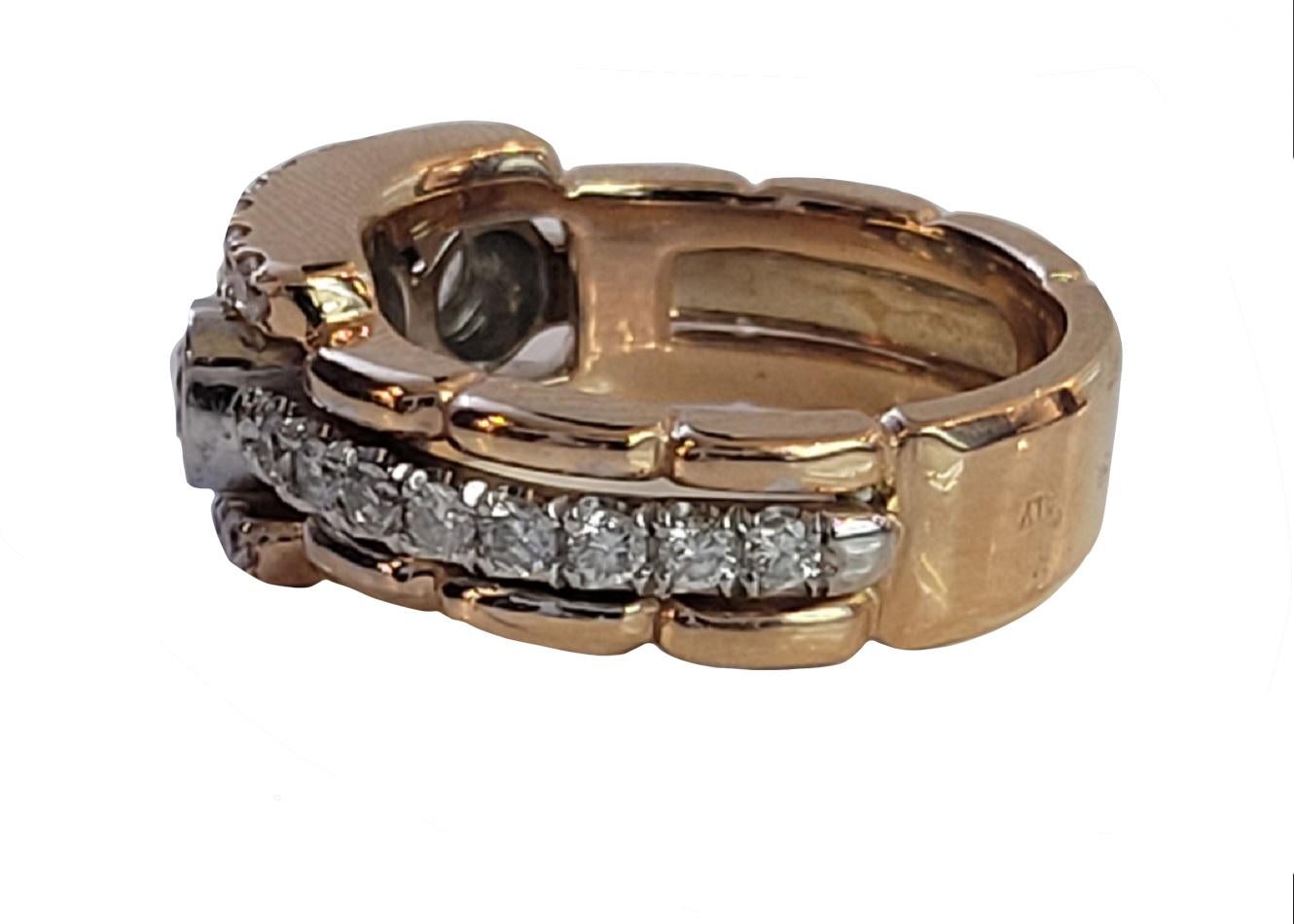 Taglio a rosa Custom made 14k Rose gold ring size 9.12 in vendita