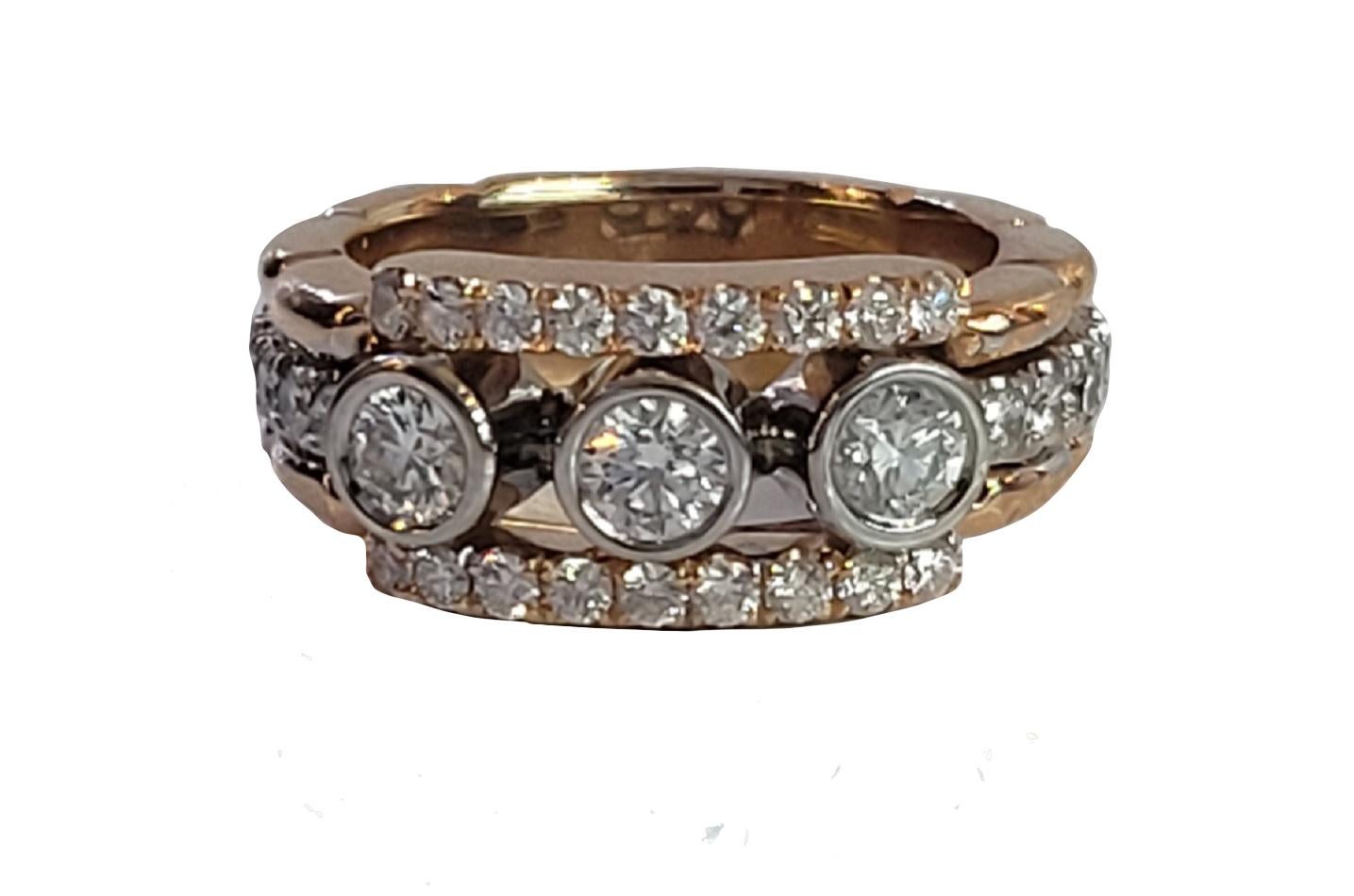 Custom made 14k Rose gold ring size 9.12 In condizioni ottime in vendita a New York, NY