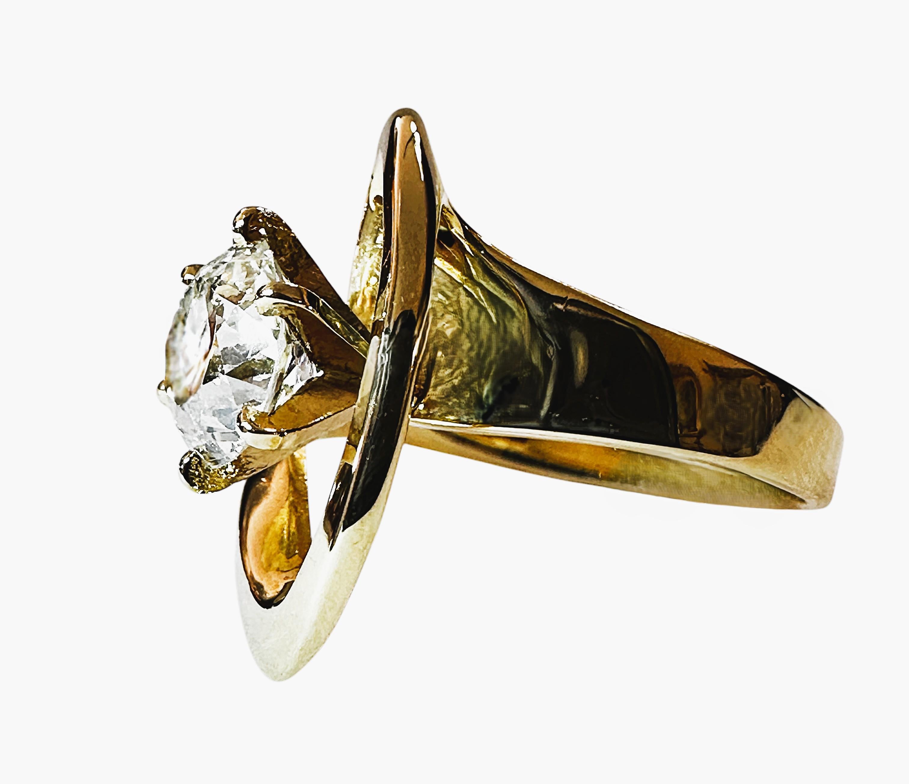 Custom Made 14k Yellow Gold 1.52 Carat Diamond Engagement Ring with Appraisal For Sale 10