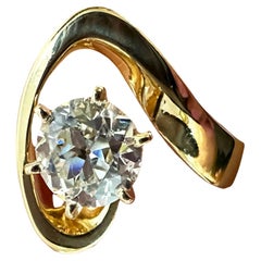 Bague de fiançailles sur mesure en or jaune 14 carats avec diamant 1,52 carat, évaluation