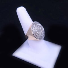 Custom Made 14K Yellow Gold Diamond Concentric Circle Ring, Size 8.25