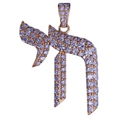 Custom made 14K Yellow Gold Pendant with Diamond