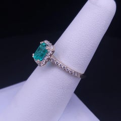 Custom Made 14K Yellow Gold Ring with Diamond & Columbian Emerald 6.5
