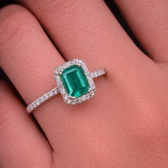 CUSTOM MADE 14K Gelbgold Ring mit Smaragd & Diamant 6.25