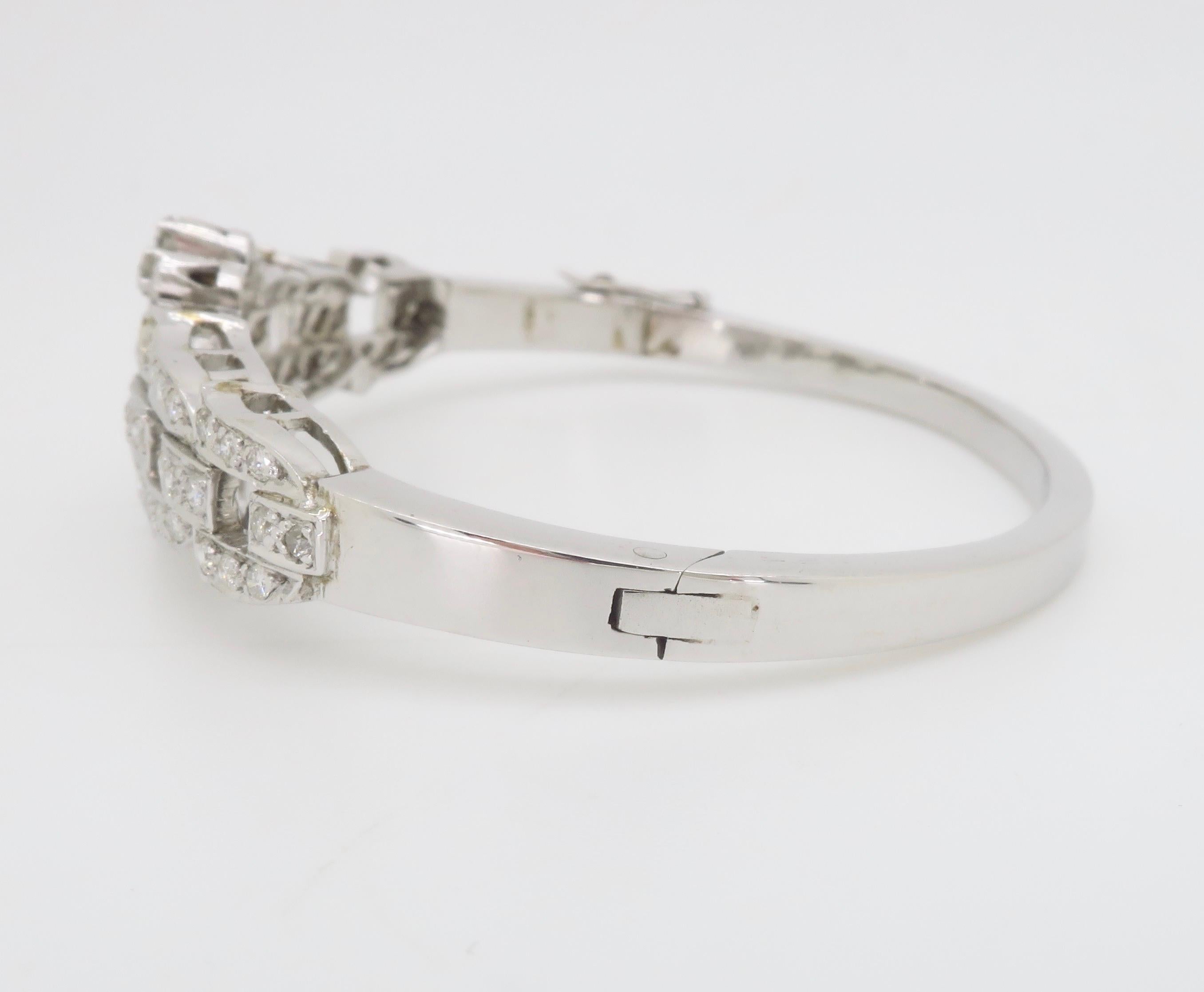 Custom Made 1.60CTW Diamond Bangle Bracelet For Sale 1