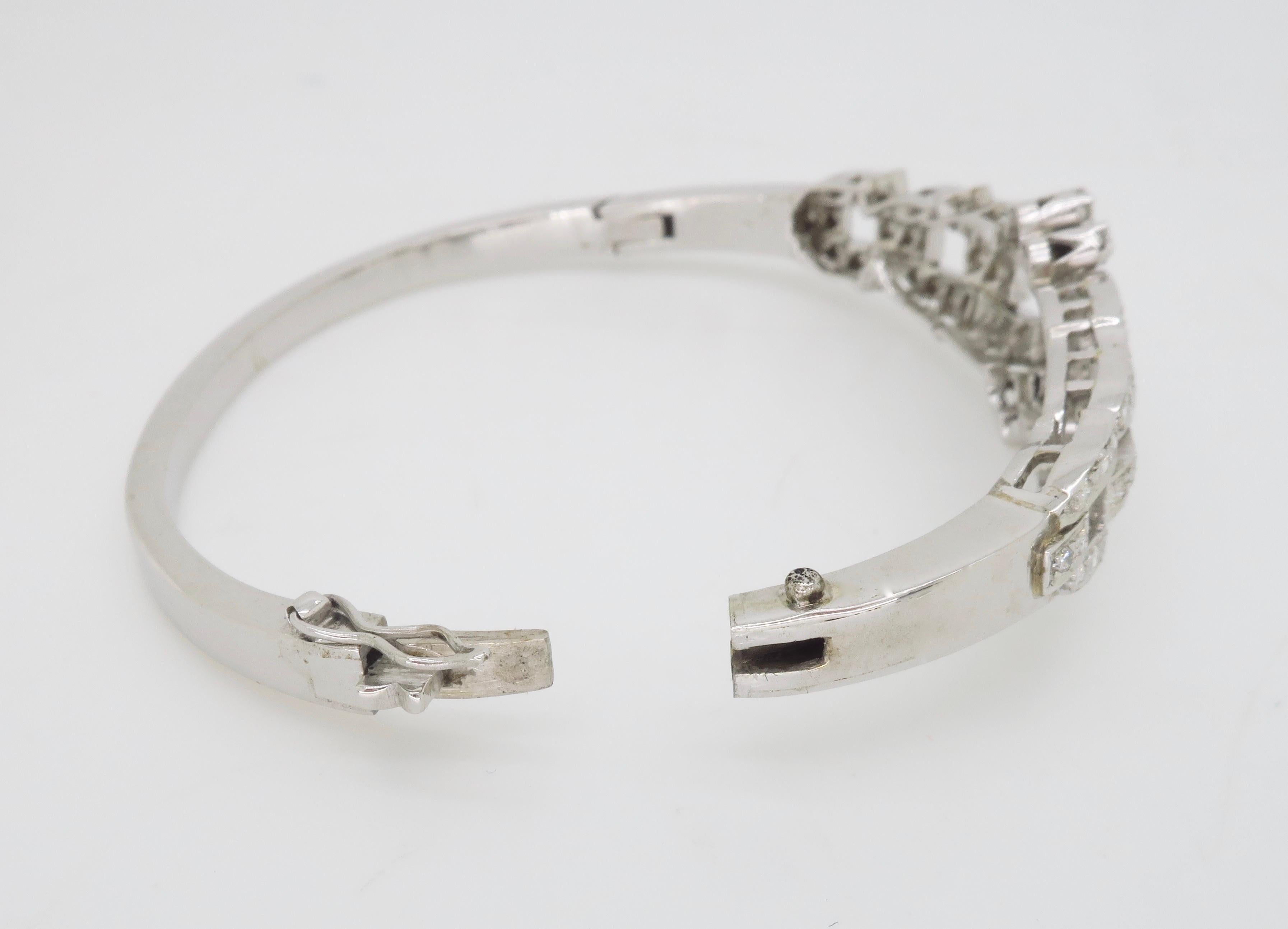 Custom Made 1.60CTW Diamond Bangle Bracelet For Sale 4