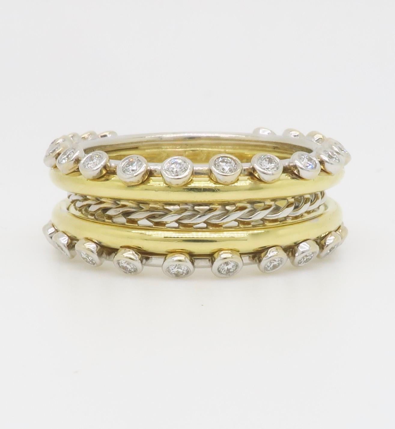 Maßgefertigter 18k & 22k Diamantring mit Lünettenfassung im Angebot 7