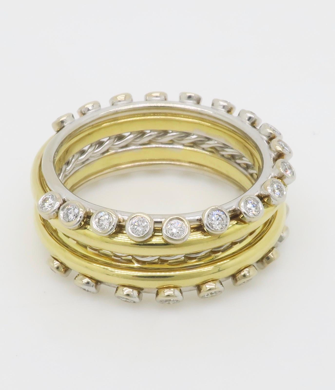 Maßgefertigter 18k & 22k Diamantring mit Lünettenfassung im Angebot 10