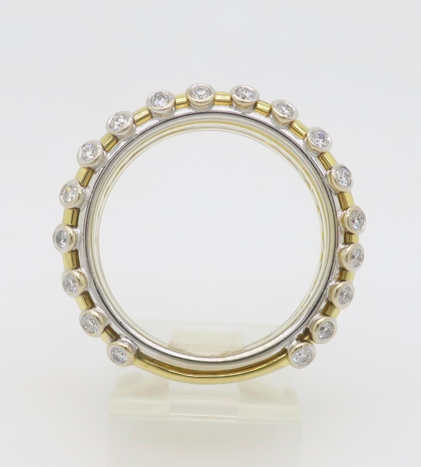 Maßgefertigter 18k & 22k Diamantring mit Lünettenfassung im Angebot 14