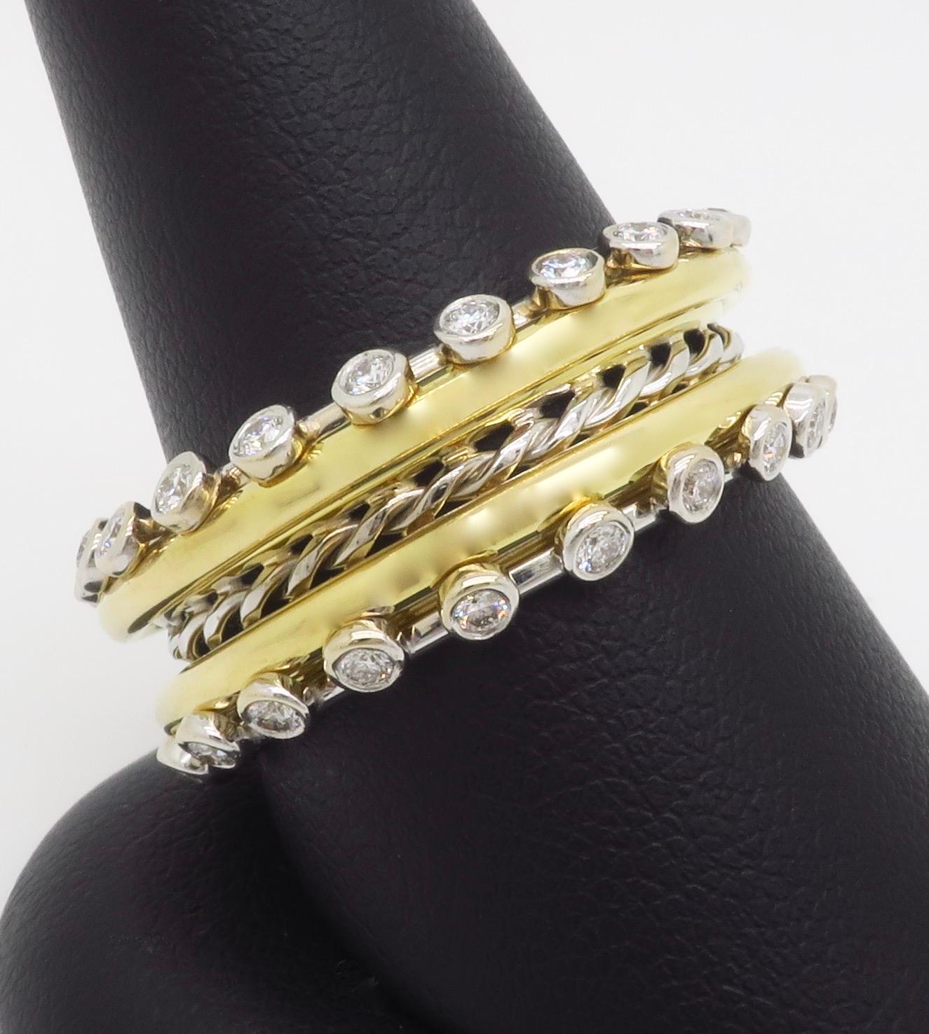 Maßgefertigter 18k & 22k Diamantring mit Lünettenfassung im Angebot 4
