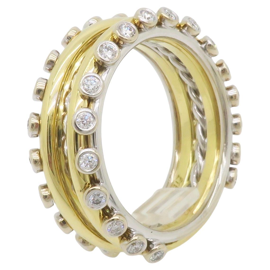 Custom Made 18k & 22k Bezel Set Diamond Band Ring