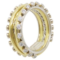 Custom Made 18k & 22k Bezel Set Diamond Band Ring