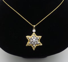 Collier pendentif étoile de David avec diamants 2,45 carats sur mesure