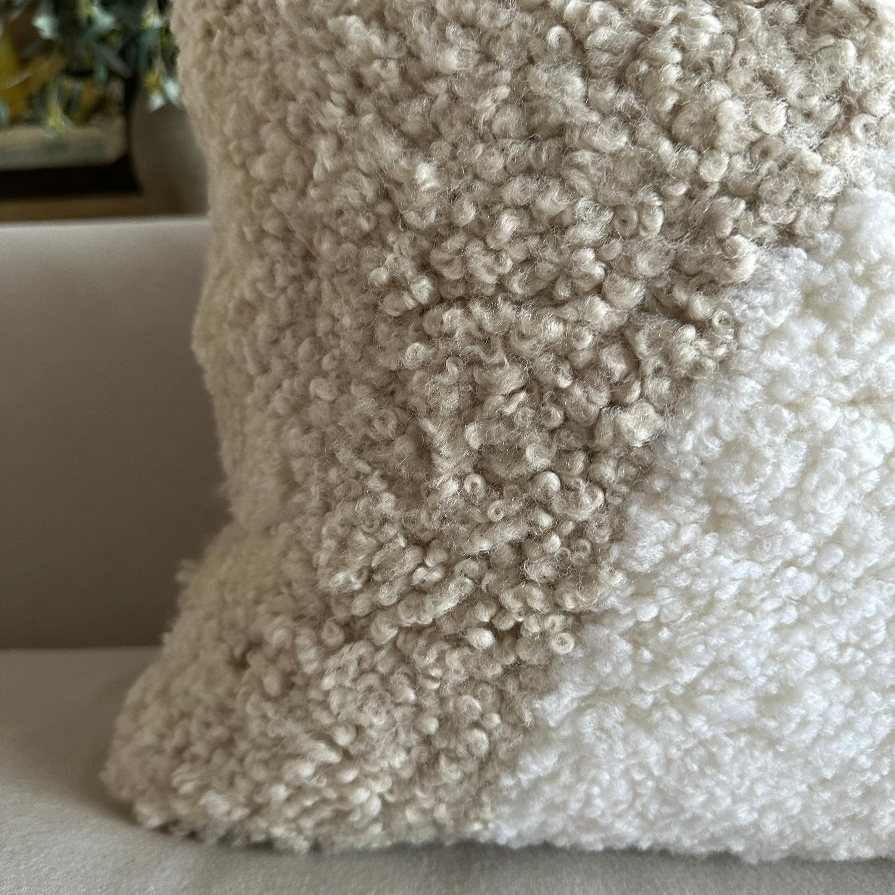 Custom Made 3 Color Sheep Wool Pillow with Down Insert For Sale 1