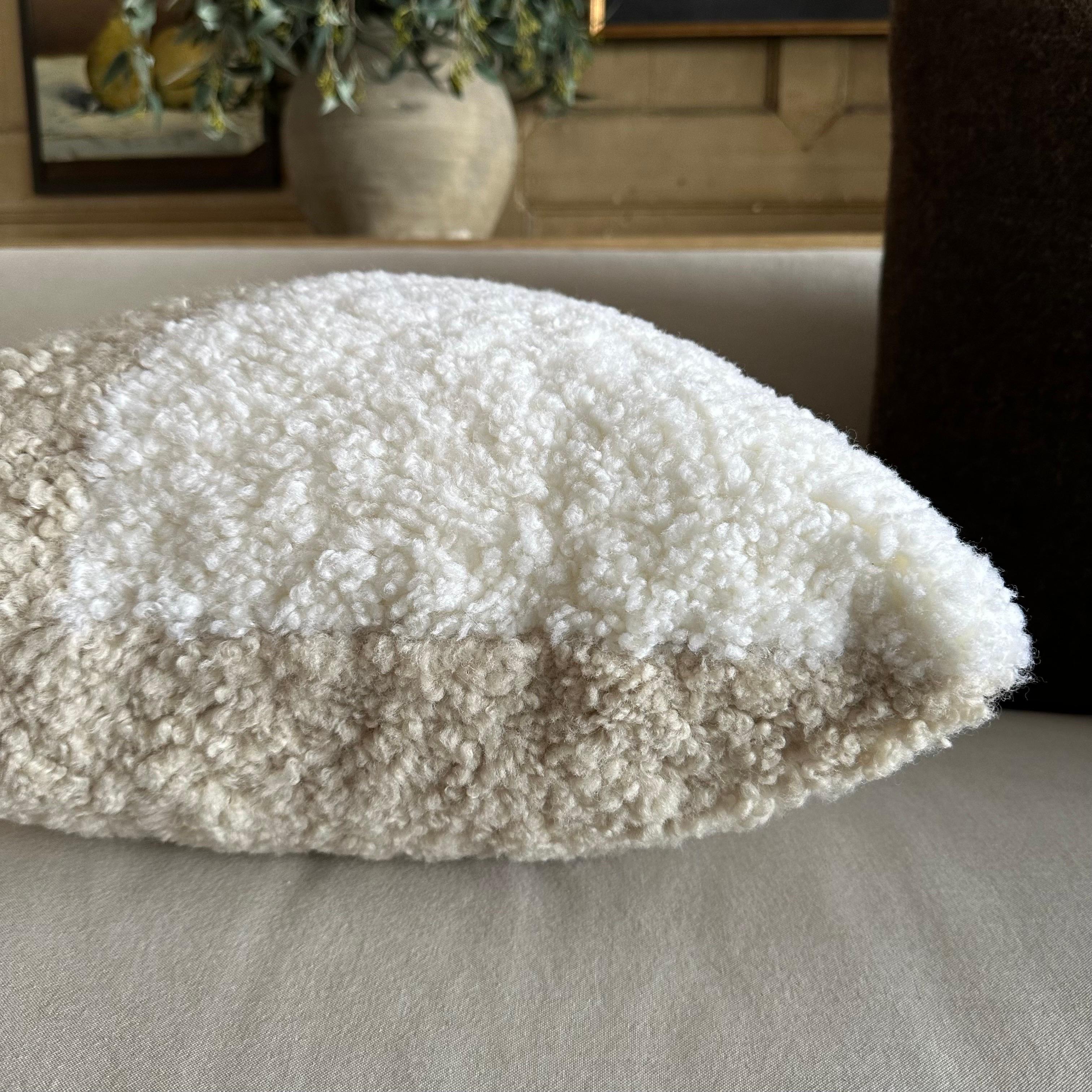 Custom Made 3 Color Sheep Wool Pillow with Down Insert For Sale 2