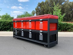 Custom Made 4 x 2 Locker Basket Unit with Padded Bench Seat