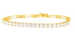 Custom Made 9.10 Carat VVS Diamond Tennis Bracelet 14 Karat Yellow Gold