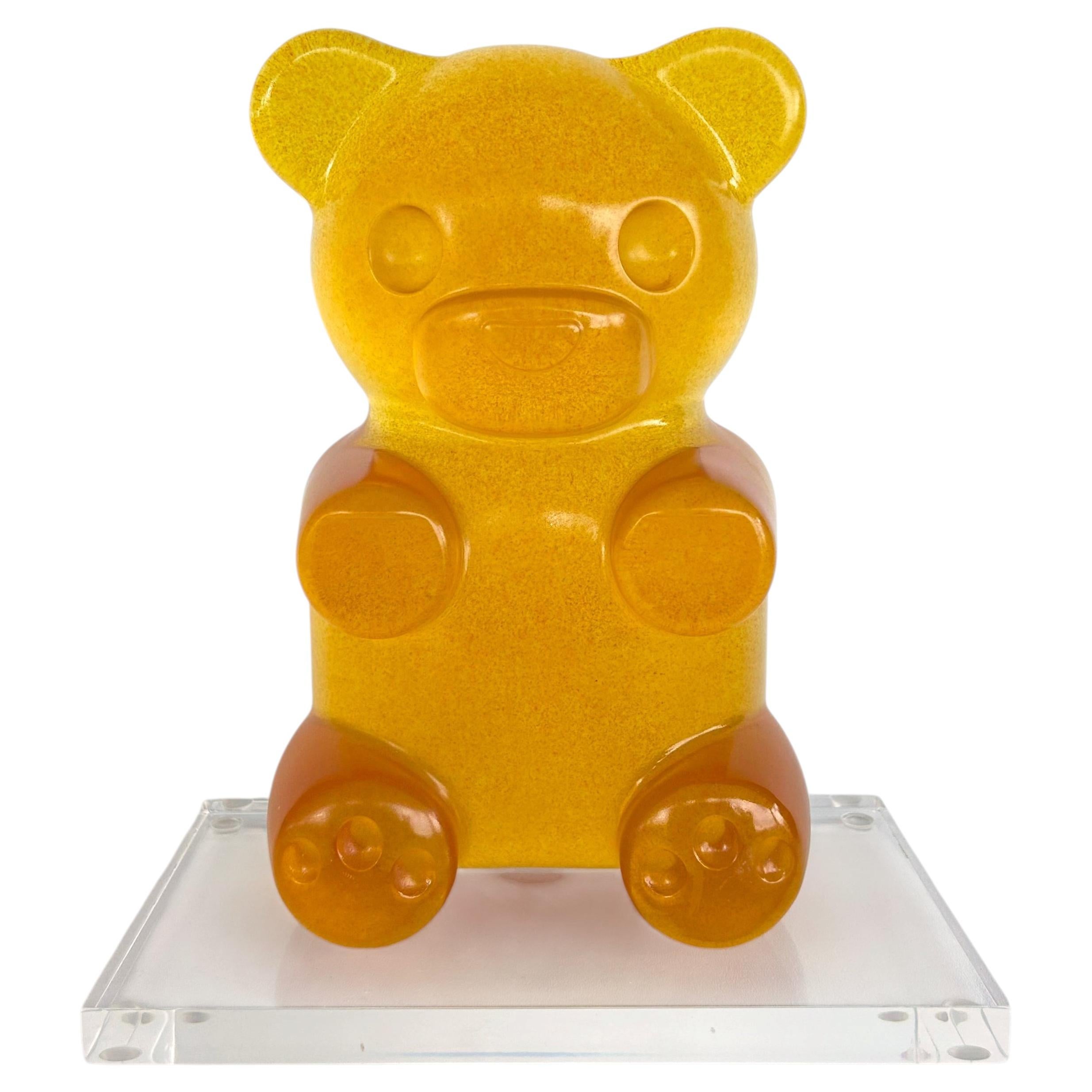 Custom-made Acrylic Teddy Bear Sculpture After WhisBe on Lucite Base