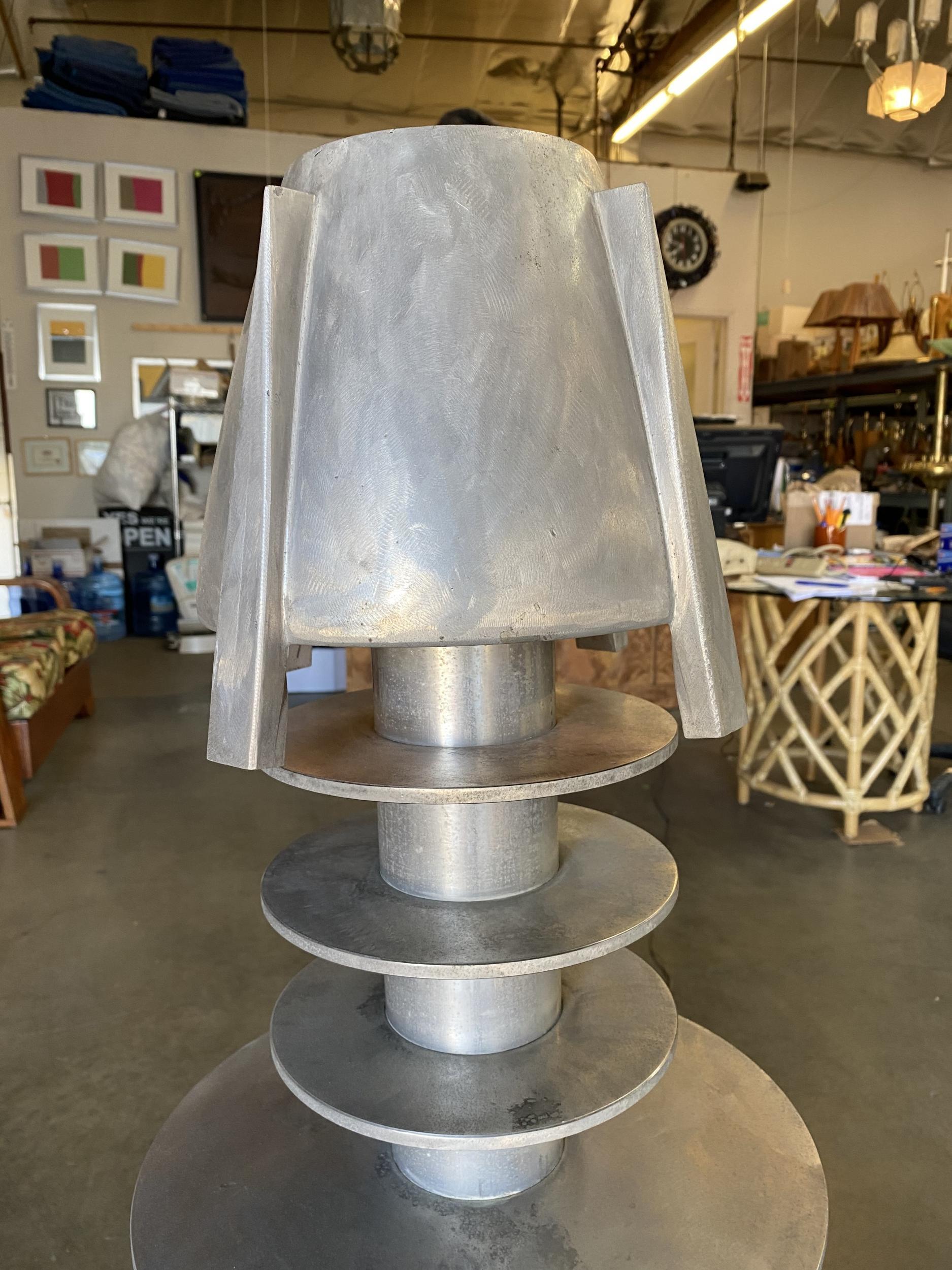 Fin du 20e siècle Lampe moteur d'avion en aluminium faite sur mesure en vente