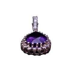 CUSTOM MADE Amethyst & Diamant-Anhänger in 14K Gelbgold