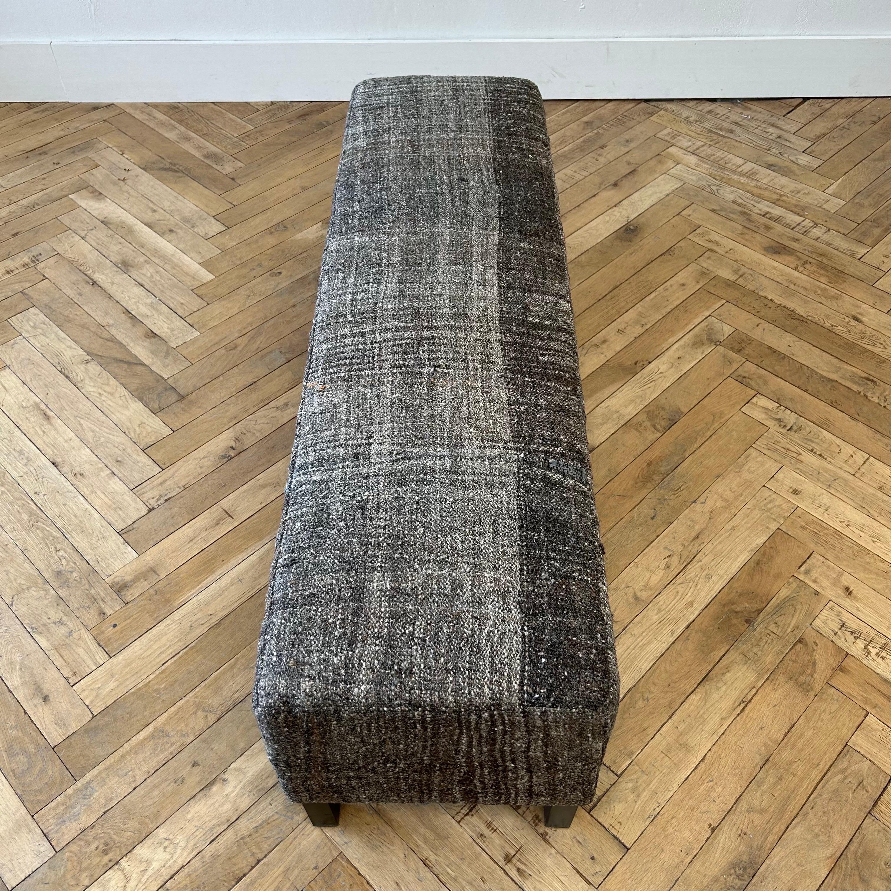 Custom Made Antique Turkish Rug Cocktail Ottoman For Sale 2