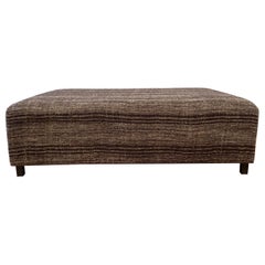 Custom Made Antique Turkish Rug Cocktail Ottoman