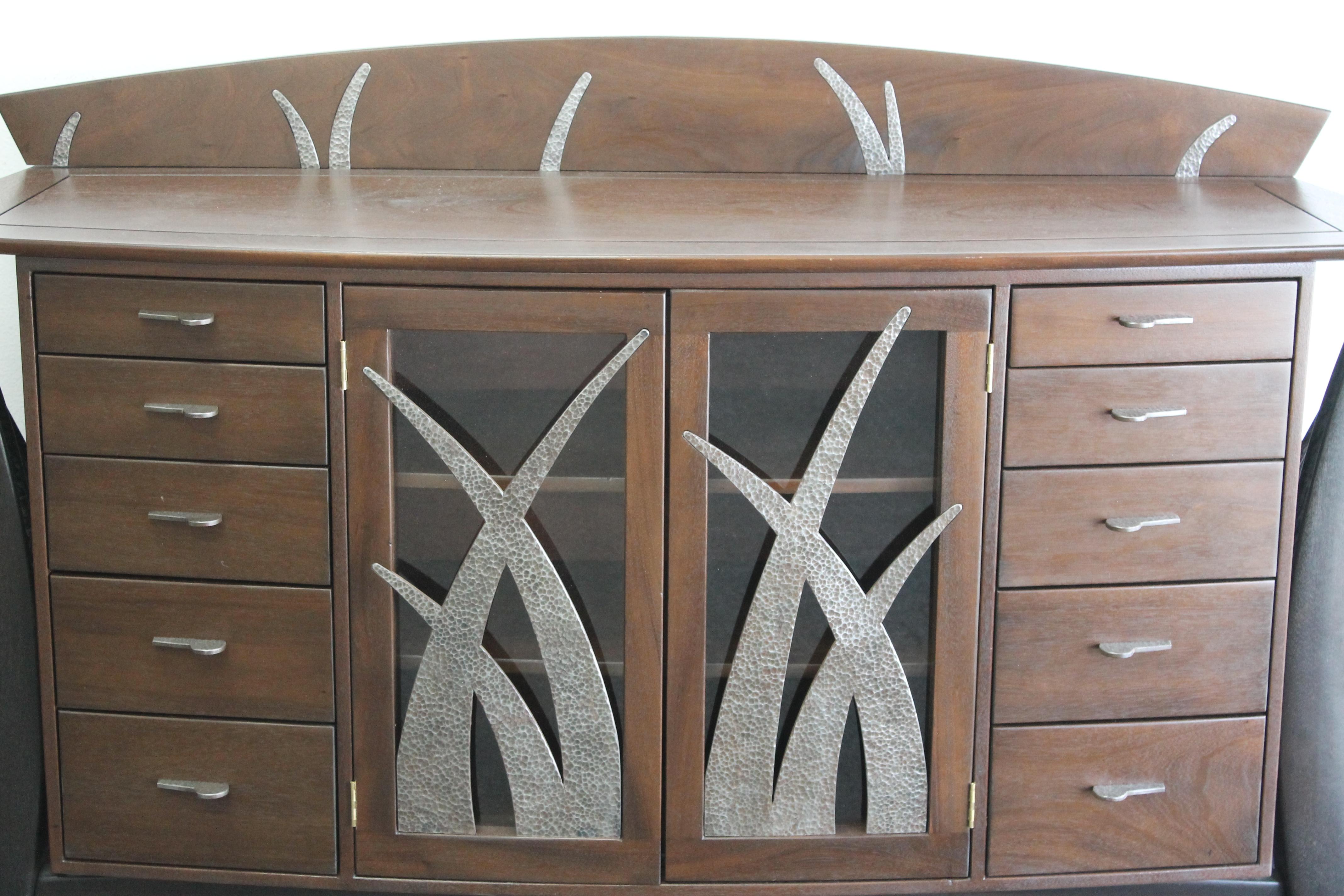 Modern Custom Made Art Deco inspired Sideboard For Sale