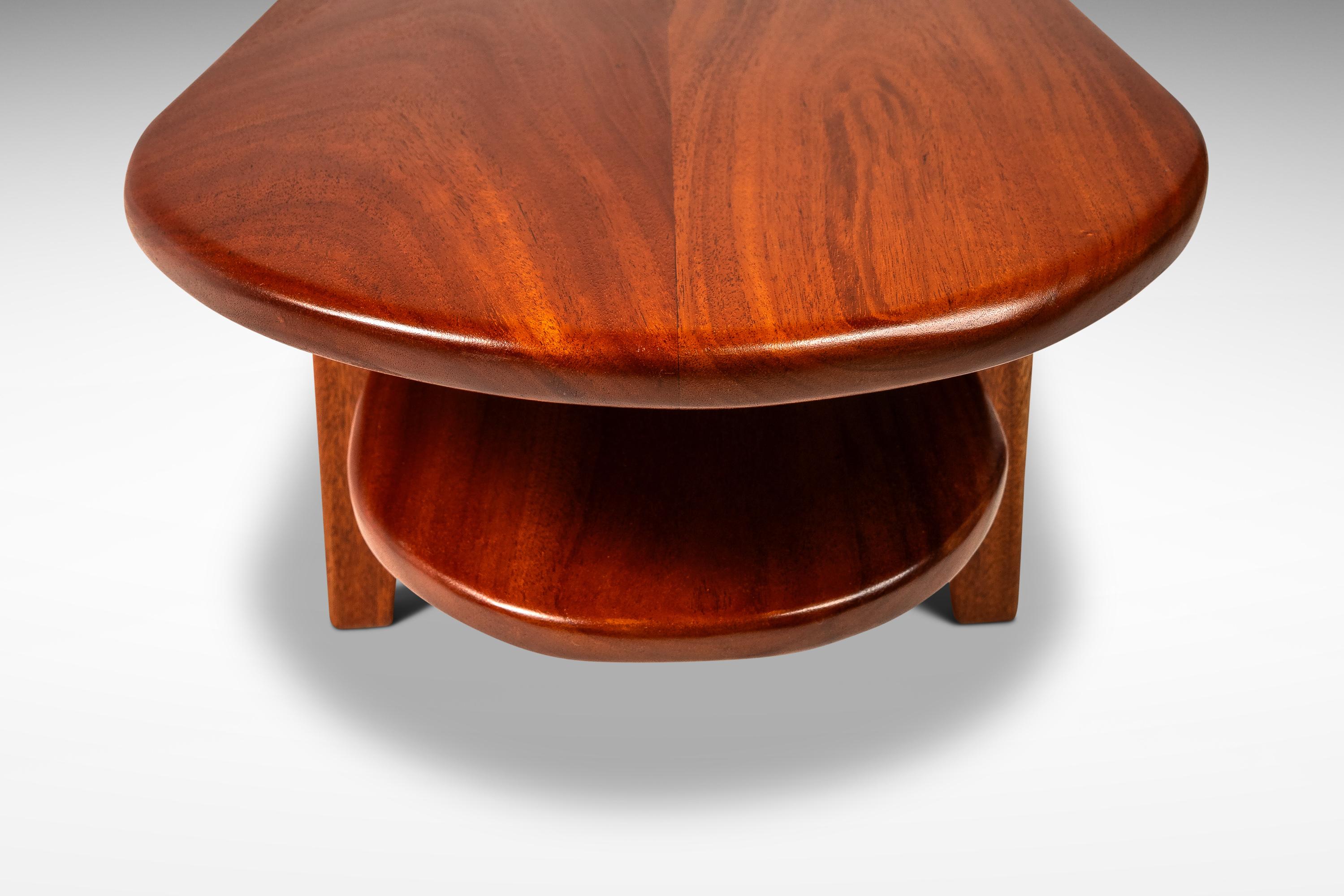 Table basse Art déco mi-siècle moderne en acajou, fabriquée sur mesure aux États-Unis, vers 1940 en vente 4