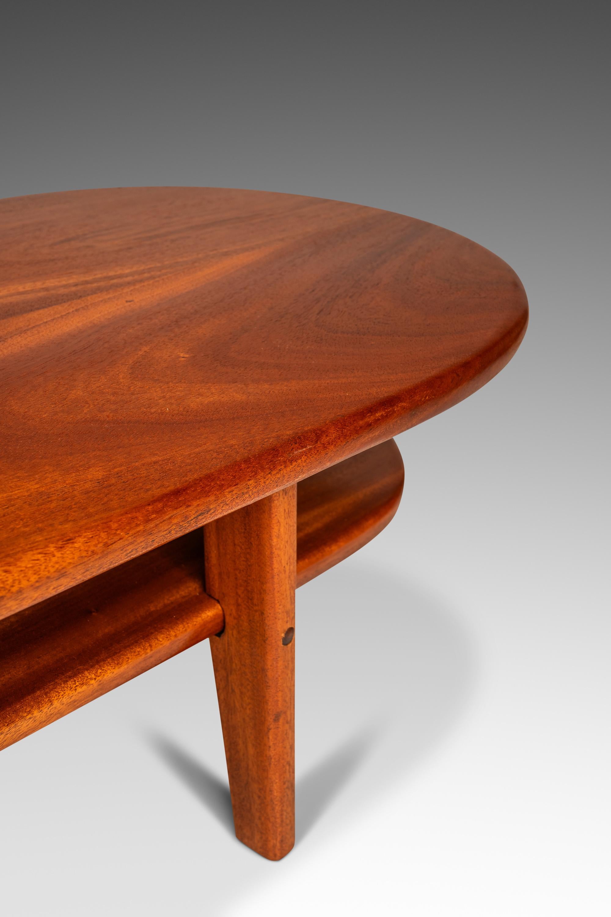 Table basse Art déco mi-siècle moderne en acajou, fabriquée sur mesure aux États-Unis, vers 1940 en vente 7