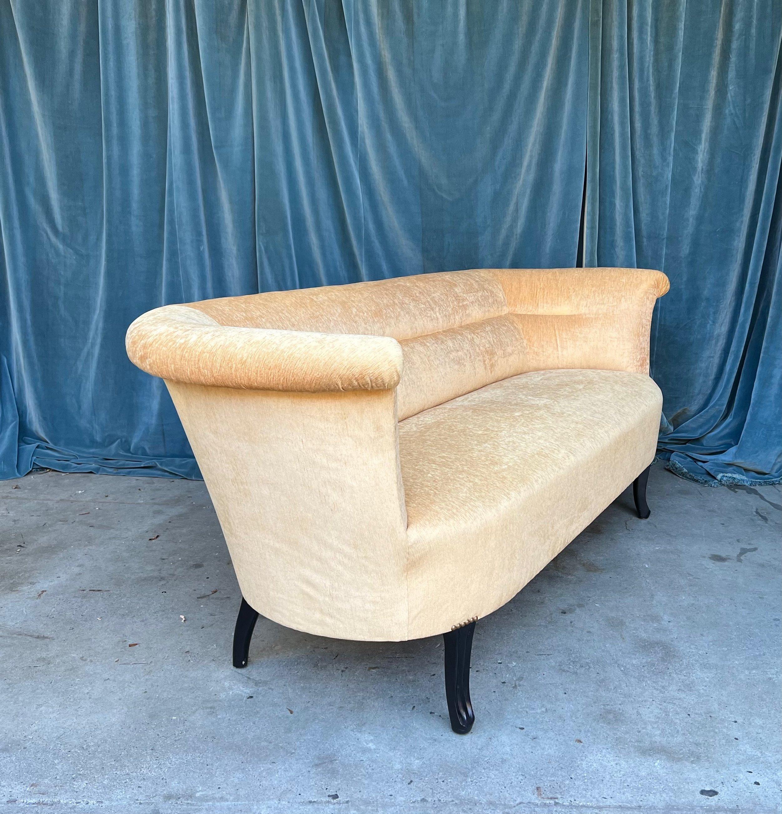 American Custom Made Art Deco Style Sofa For Sale