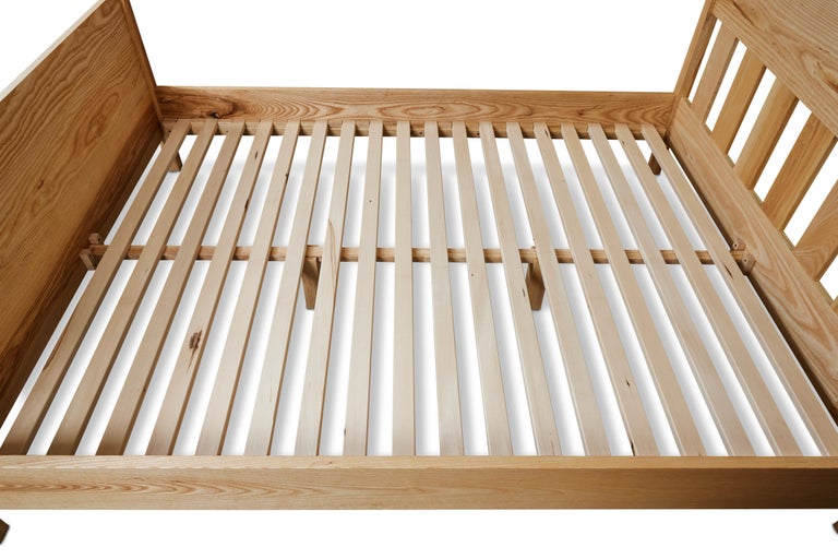 Custom Made Ash Wood Queen Bed For Sale at 1stDibs