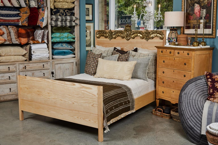 Custom Made Ash Wood Queen Bed For Sale at 1stDibs