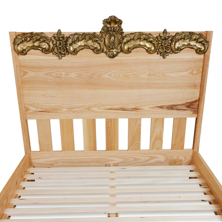 Custom Made Ash Wood Queen Bed For Sale at 1stDibs