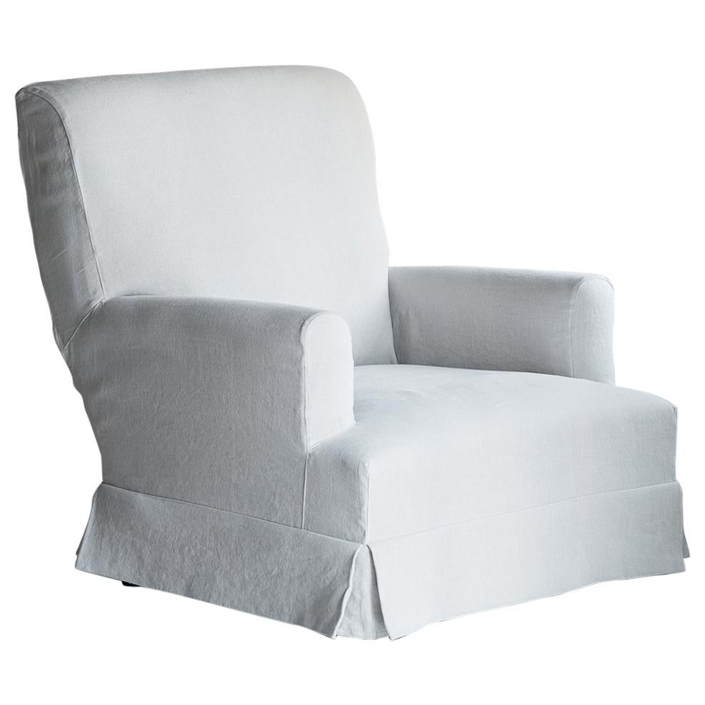 Maßgefertigter Sessel aus belgischem Leinen