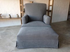 The Flanders- Custom Made Belgian Linen Armchair with Footstool