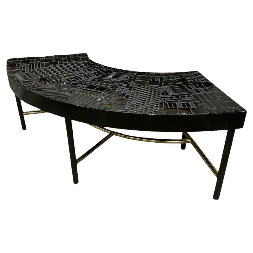 Custom Made Bench / Table Mosaic by Chris Silkwood For Sale