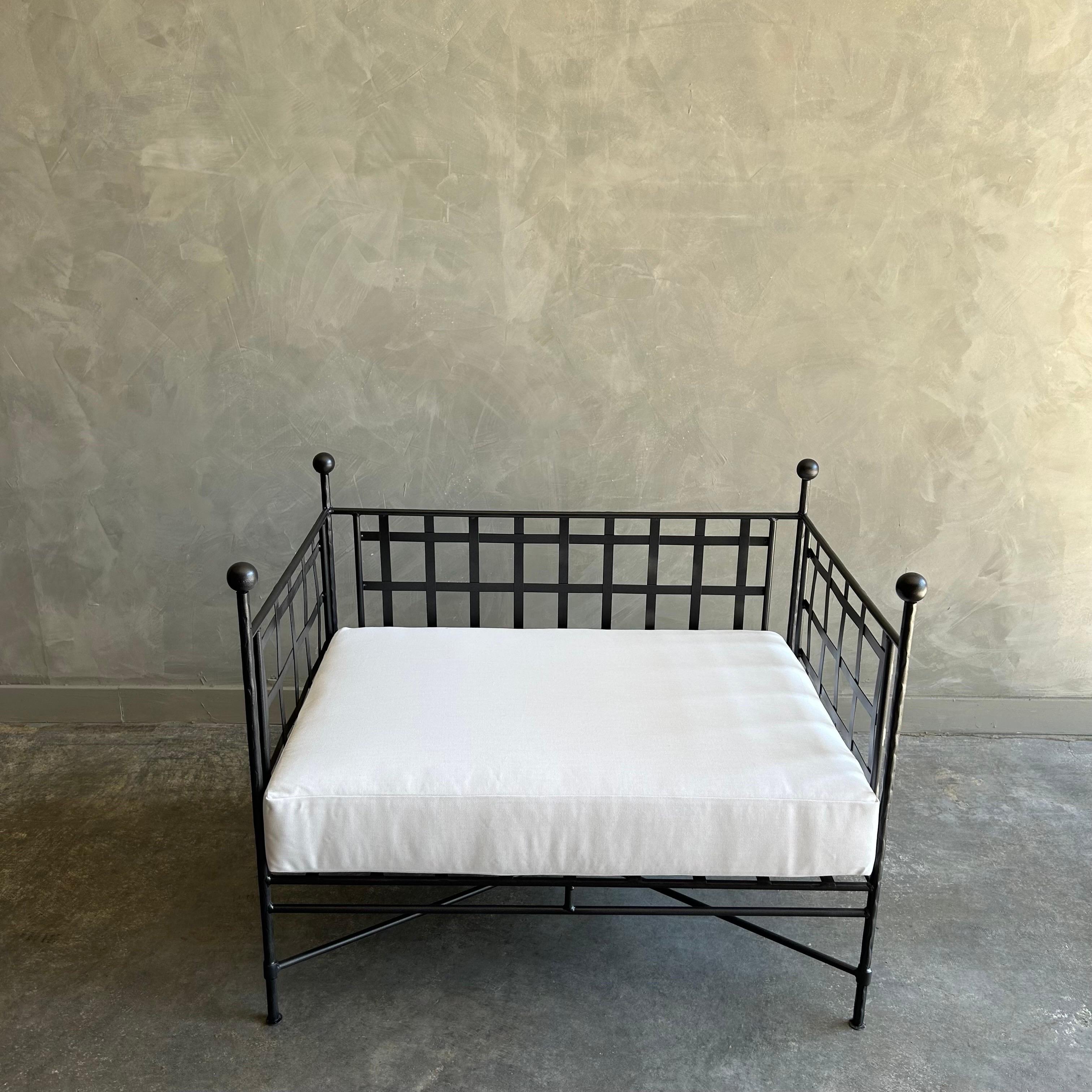 Custom Made Black French Style Outdoor Garden Lounge Chairs In New Condition In Old Town Orange, CA