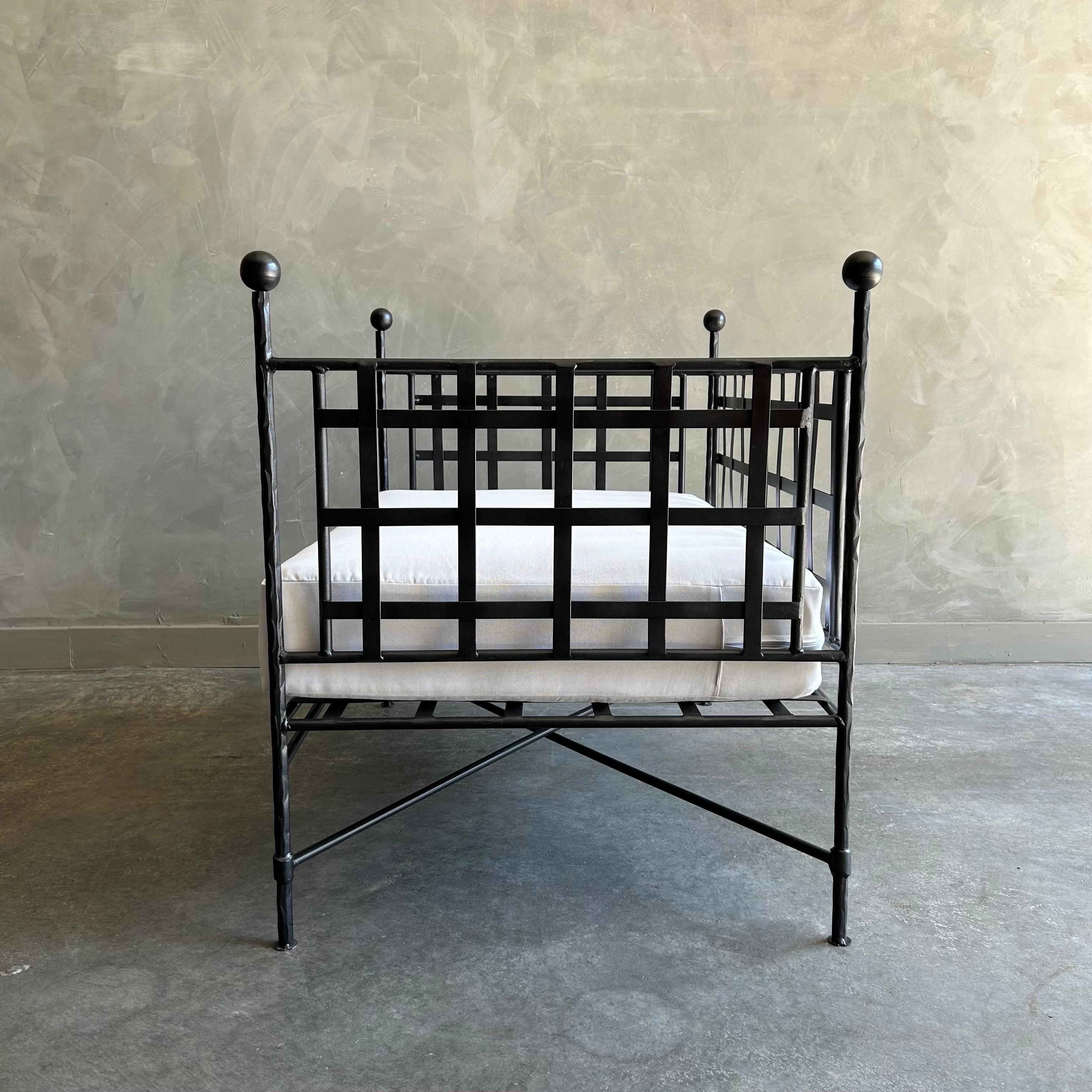 Contemporary Custom Made Black French Style Outdoor Garden Lounge Chairs