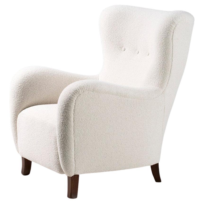 Custom Made Boucle Wing Chair