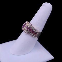 Custom Made Burmese Ring with Diamond & Oval Ruby in 18K Yellow Gold